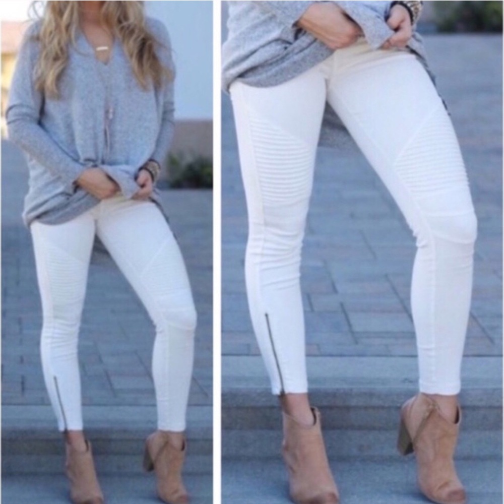 ZIP ANKLE MOTO JEGGINGS